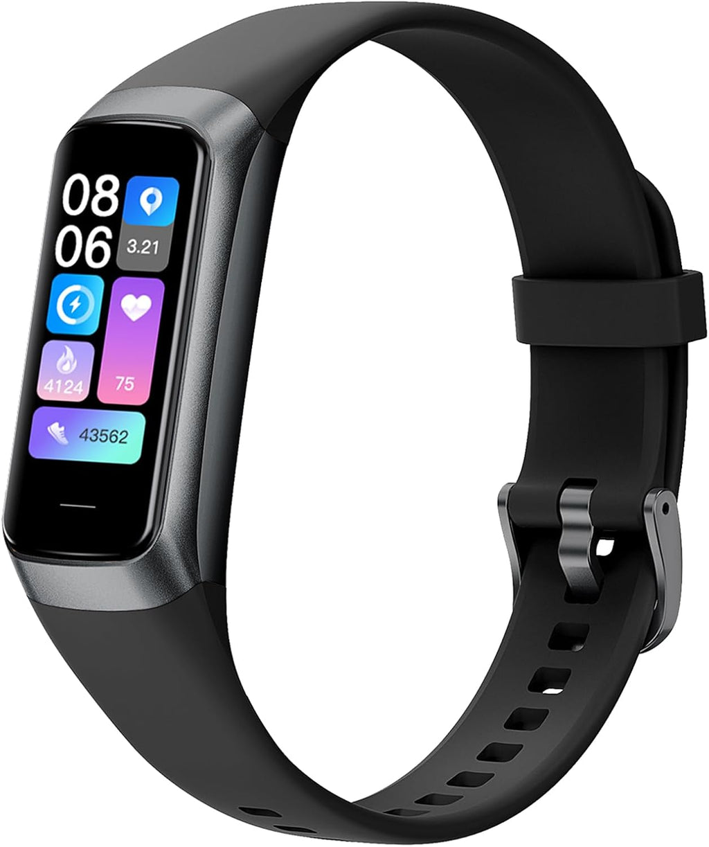 Keep Health Fitness Trackers for Women Men, Amoled Fitness Tracker for Android&Ios, Alarm Stopwatch Fitness Tracker with Blood Pressure Monitor, Calories Burned IP68 Waterproof Fitness Step Tracker