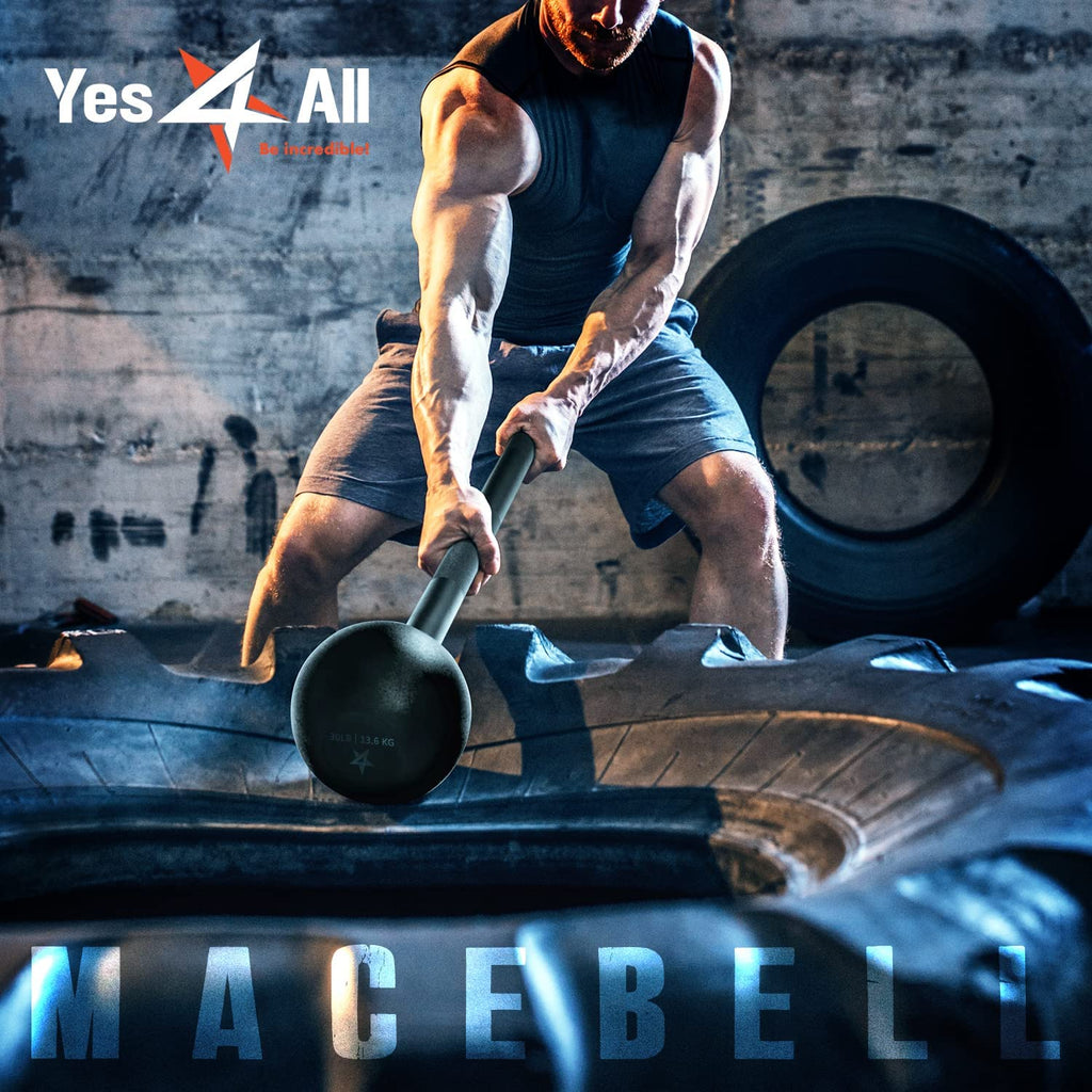 Steel Mace Bell for Strength Training - Support Full Body, Muscles, Shoulder, Grips & Forearms Workouts to Rehabilitation, Stretching 5, 7, 10, 15, 20, 25, 30Lb for Woman & Man